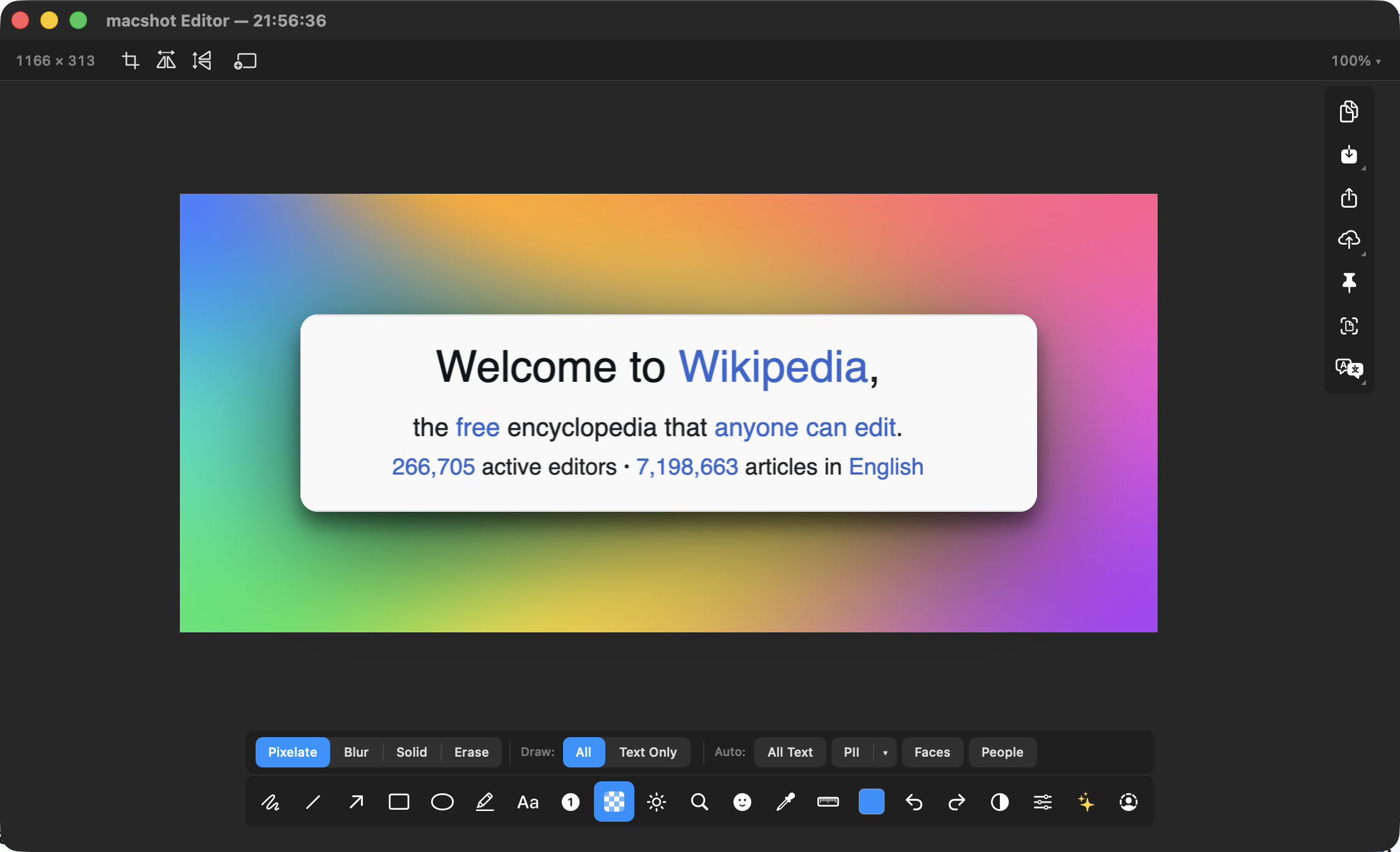macshot adding a gradient background, padding, rounded corners and shadow to a screenshot on macOS